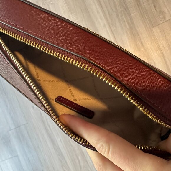 Michael Kors Burgundy Pencil Case - Picture 2 of 3